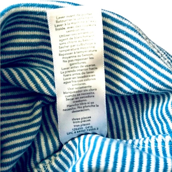 Carter’s casual one piece Boys 9 Months stripped white blue snaps cotton - Picture 6 of 9